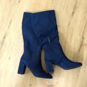 Navy Blue knee high boot